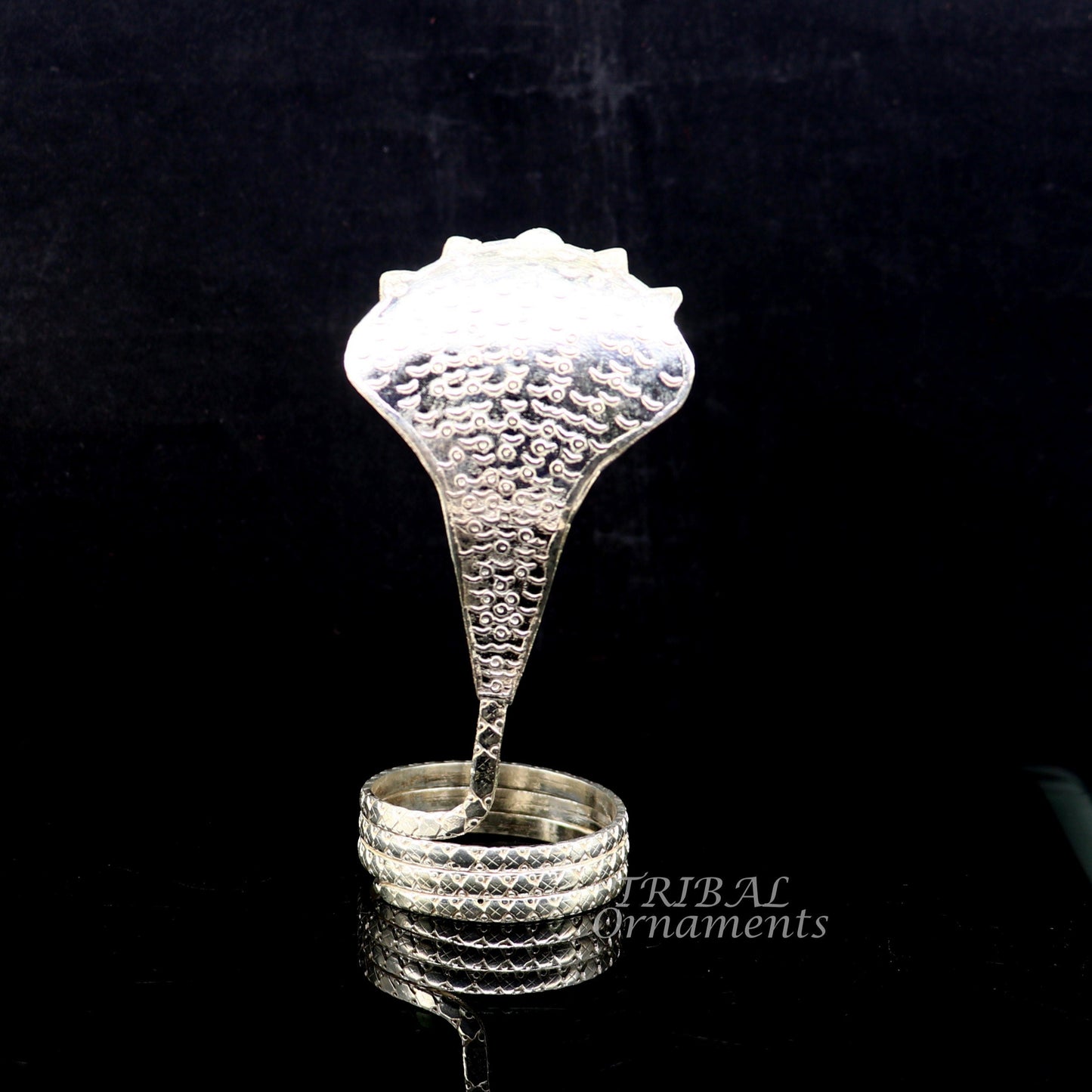 925 Solid silver handmade Divine Sheshnag vintage style mini snake or shiva snake for puja or worshipping, solid Diwali puja article su898 - TRIBAL ORNAMENTS