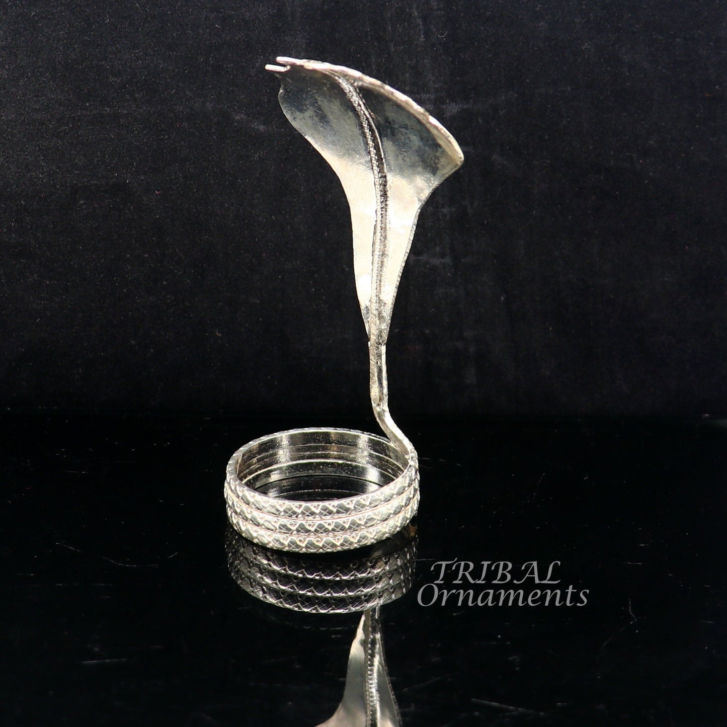 925 Solid silver handmade Divine Sheshnag vintage style mini snake or shiva snake for puja or worshipping, solid Diwali puja article su898 - TRIBAL ORNAMENTS