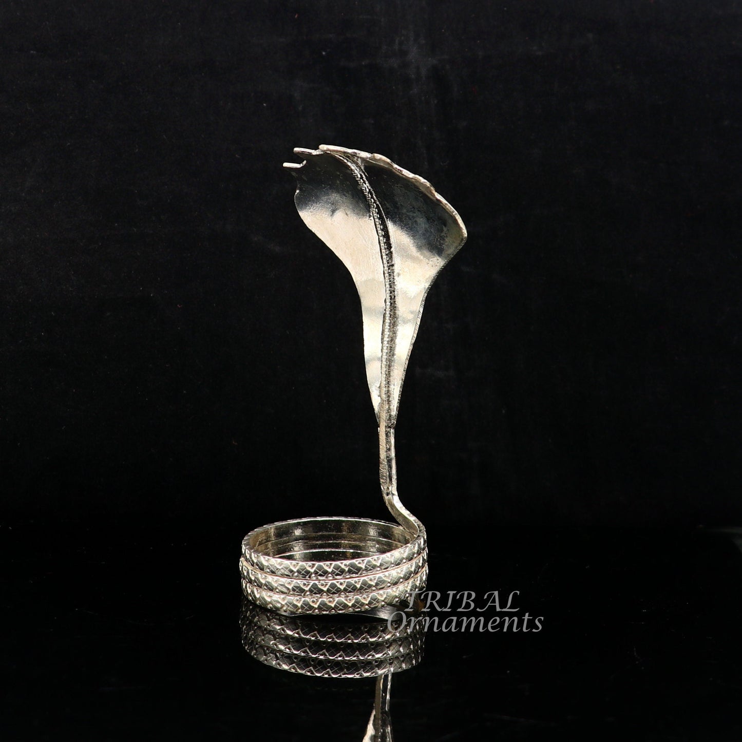 925 Solid silver handmade Divine Sheshnag vintage style mini snake or shiva snake for puja or worshipping, solid Diwali puja article su898 - TRIBAL ORNAMENTS