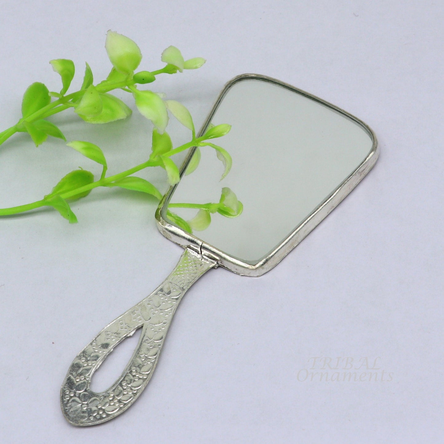 925 sterling silver handmade fabulous vintage style handmade mirror frame, amazing royal brides gifting article from india sf20 - TRIBAL ORNAMENTS