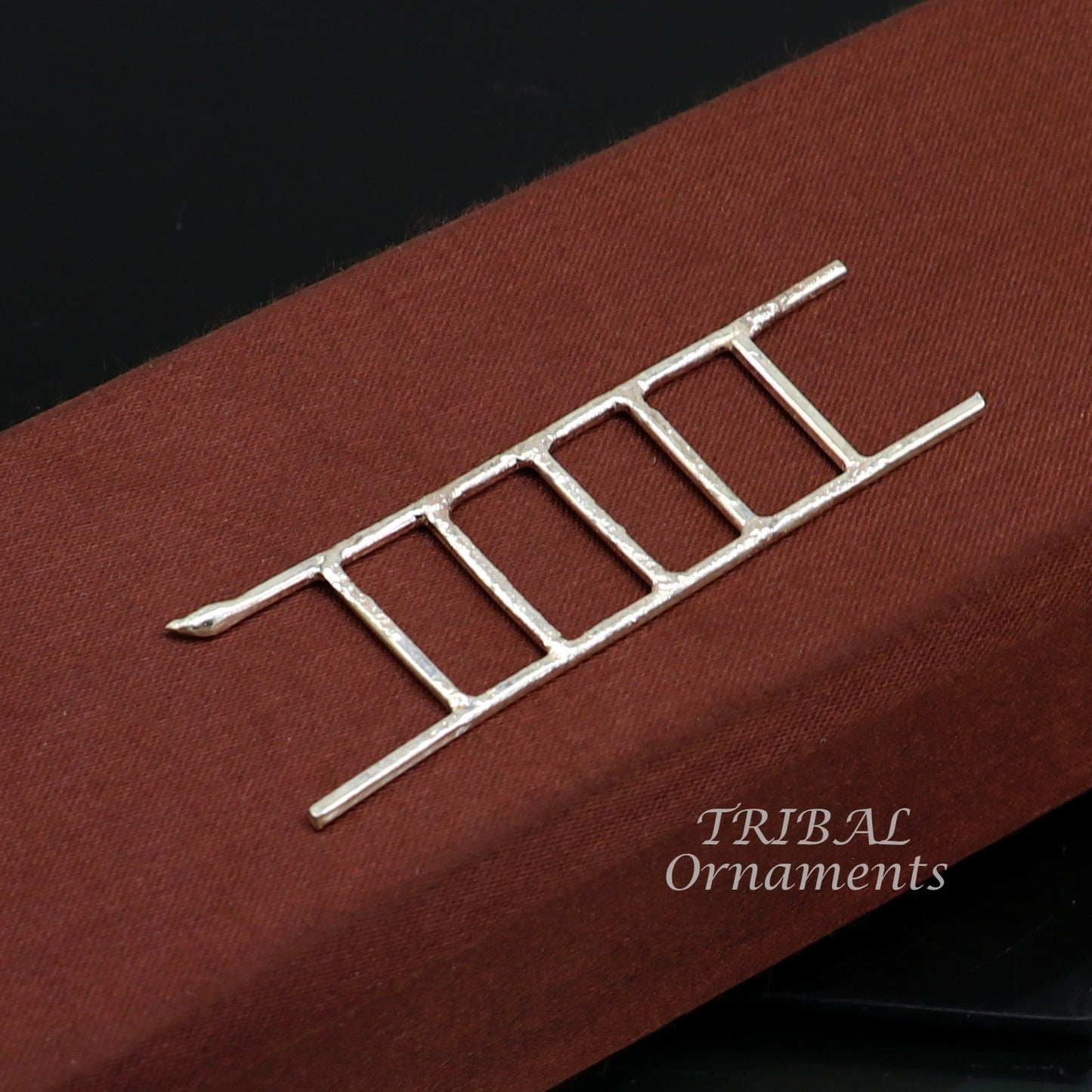 2.5 inches long 925 sterling silver handmade ladder 5 steps silver stair, amazing silver puja article silver utensils su902 - TRIBAL ORNAMENTS