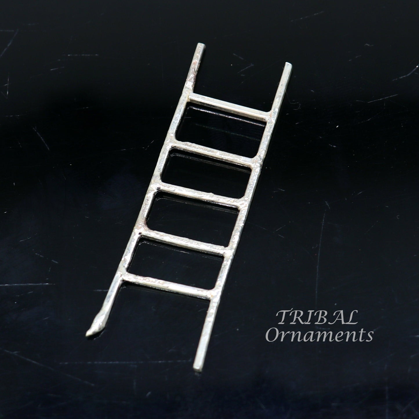 2.5 inches long 925 sterling silver handmade ladder 5 steps silver stair, amazing silver puja article silver utensils su902 - TRIBAL ORNAMENTS