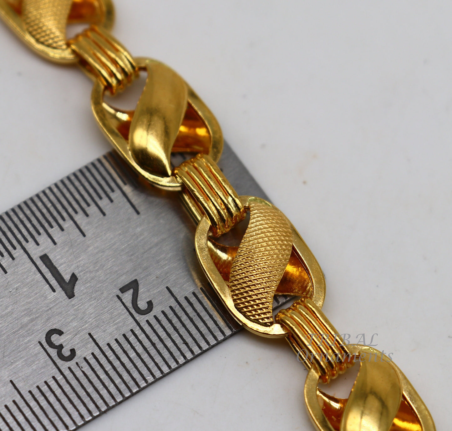 22k yellow gold handmade fabulous Lotus chain necklace excellent gold men's boy's chain certified unique handmade gifting jewelry ch566 - TRIBAL ORNAMENTS