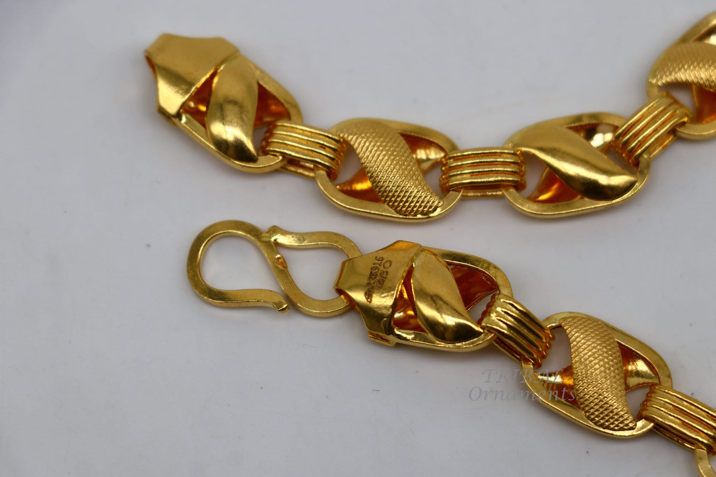 22k yellow gold handmade fabulous Lotus chain necklace excellent gold men's boy's chain certified unique handmade gifting jewelry ch566 - TRIBAL ORNAMENTS