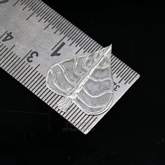 Lot 5 pieces 925 sterling silver handmade pipal leaf, best puja article , silver article su946 - TRIBAL ORNAMENTS