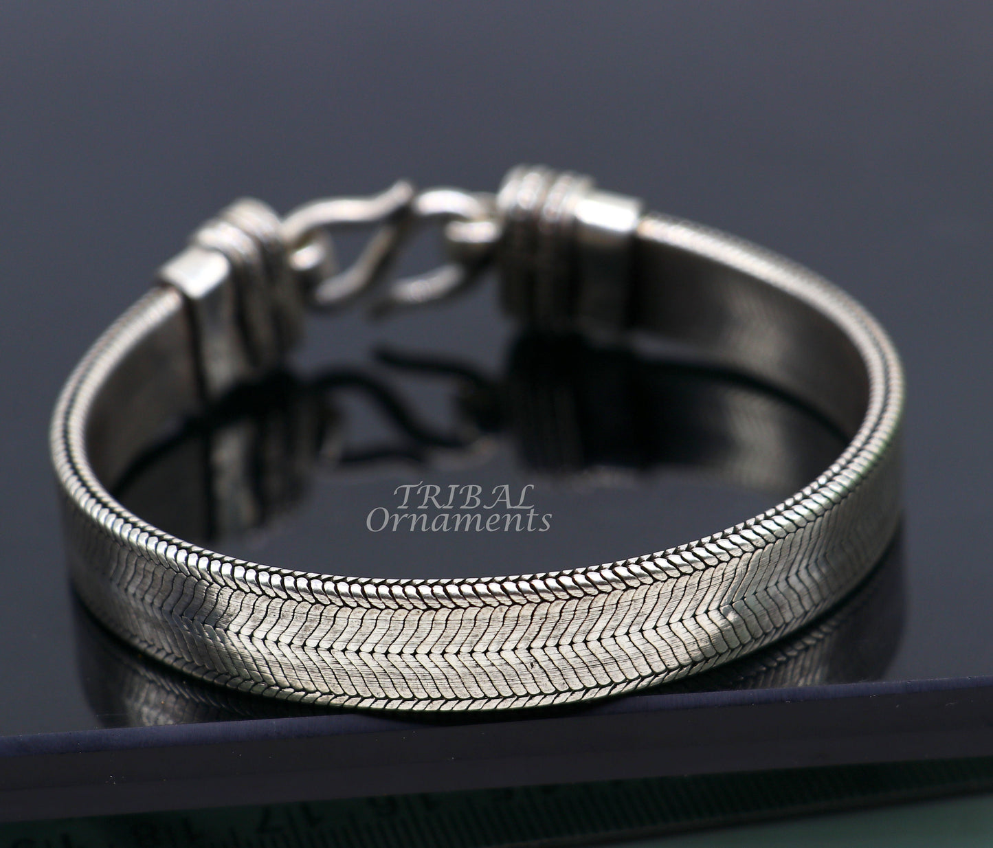 925 sterling silver handmade vintage design customized wheat bracelet wrist belt for men's, amazing gifting jewelry from india sbr410 - TRIBAL ORNAMENTS