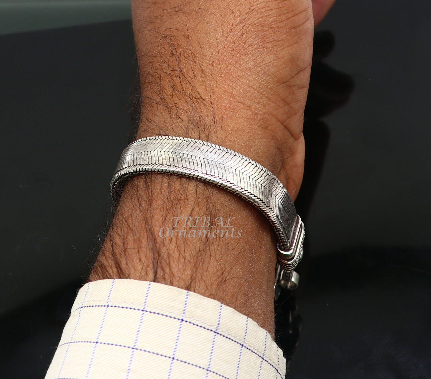 925 sterling silver handmade vintage design customized wheat bracelet wrist belt for men's, amazing gifting jewelry from india sbr410 - TRIBAL ORNAMENTS