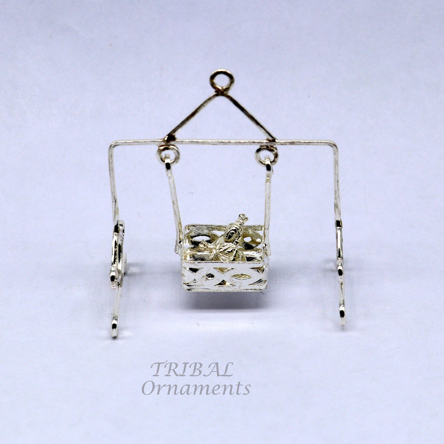 925 sterling silver handmade light weight Laddu Gopala jhula, Krishna swing, child krishna palana, silver jhula, laddu gopal jhula su957 - TRIBAL ORNAMENTS