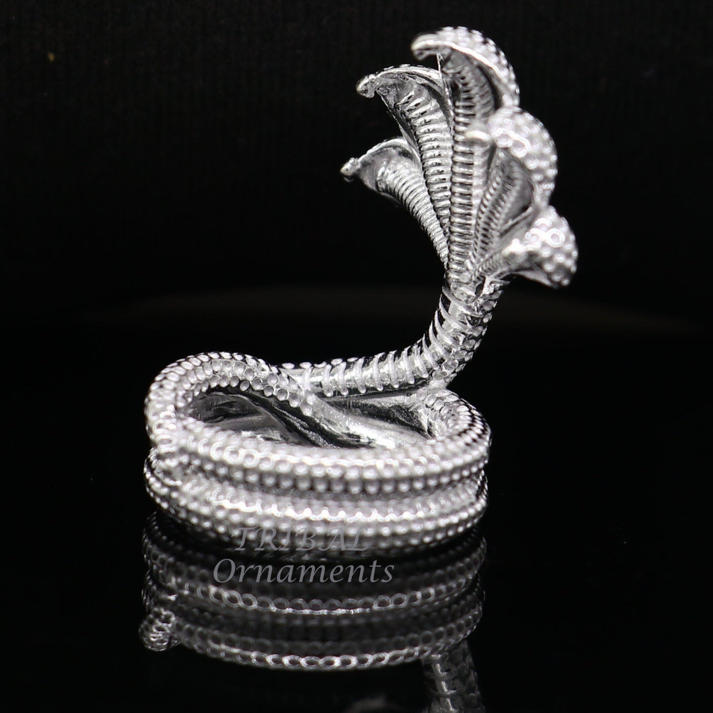 925 sterling silver solid divine panchmukhi Sheshnag, wonderful shiva snake amazing puja articles or utensils for home or temple art565 - TRIBAL ORNAMENTS