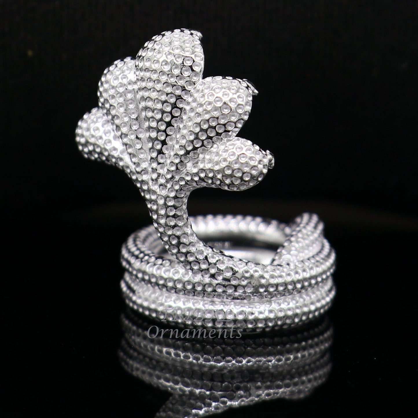 925 sterling silver solid divine panchmukhi Sheshnag, wonderful shiva snake amazing puja articles or utensils for home or temple art565 - TRIBAL ORNAMENTS