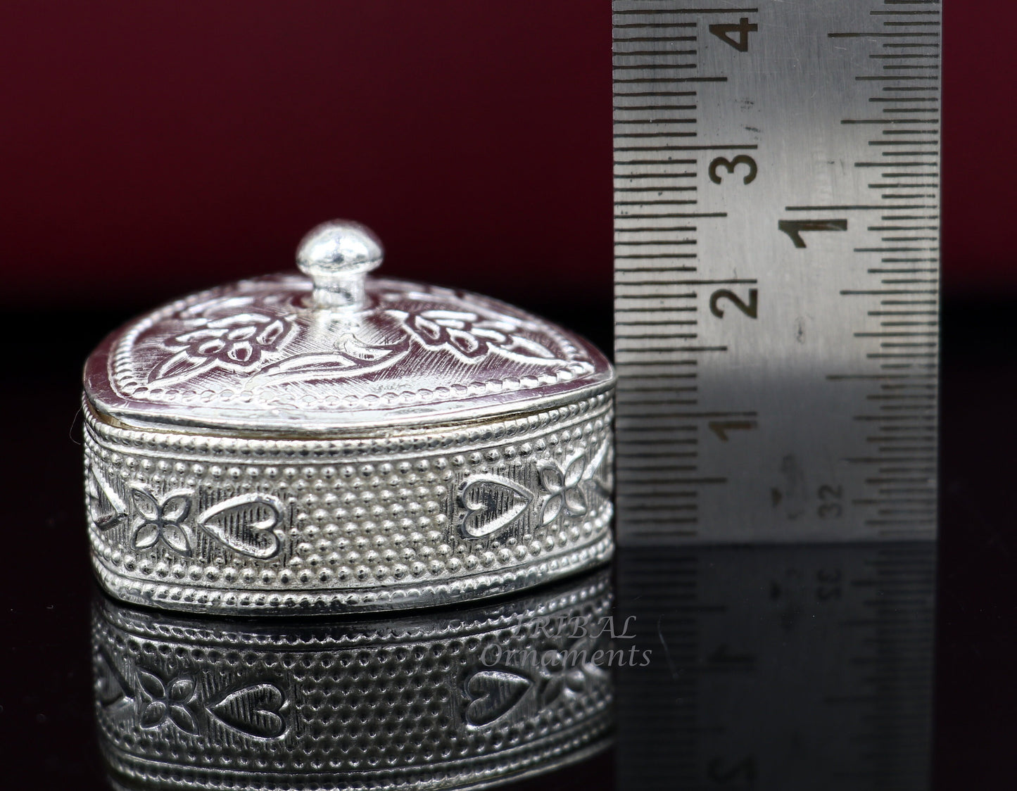 925 sterling silver trinket box, kajal box/casket box bridal polygon shape sindur box collection, container box, eyeliner box gifting stb399 - TRIBAL ORNAMENTS