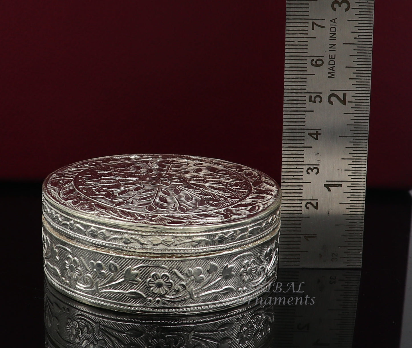 2.5" Vintage antique design 925 silver handmade trinket box, brides powder box or dry fruit box for royal luxury gifting ideas stb406 - TRIBAL ORNAMENTS