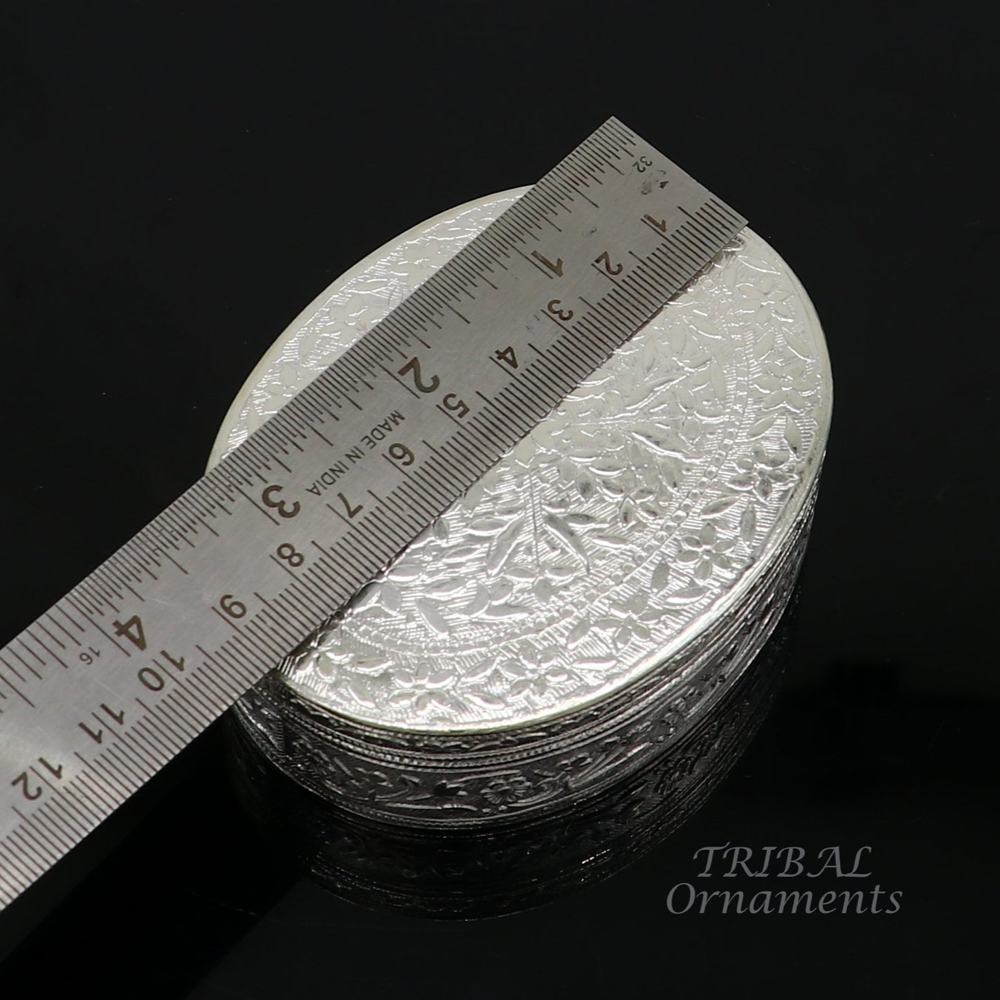 925 silver handmade trinket box, brides powder box or dry fruit box. pills candy box luxury gifting ideas or unique collection stb408 - TRIBAL ORNAMENTS
