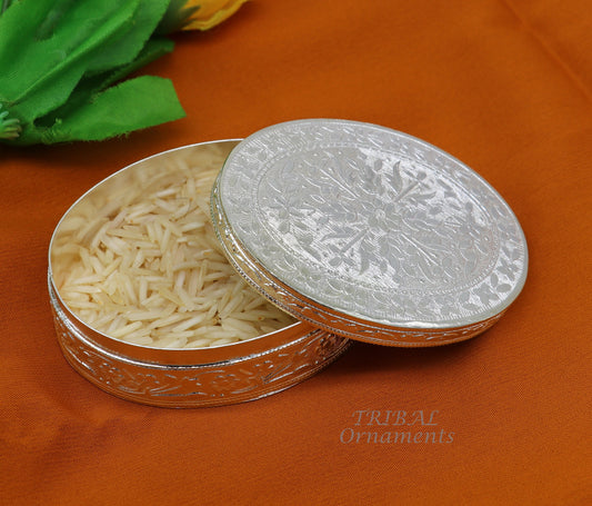 925 silver handmade oval shape trinket box brides jewelry box or dry fruit box candy box luxury gifting ideas or unique collection stb409 - TRIBAL ORNAMENTS