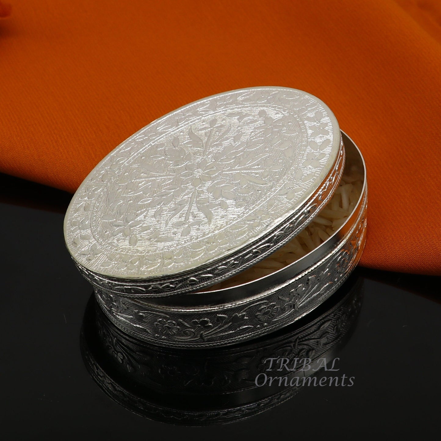 925 silver handmade oval shape trinket box brides jewelry box or dry fruit box candy box luxury gifting ideas or unique collection stb409 - TRIBAL ORNAMENTS