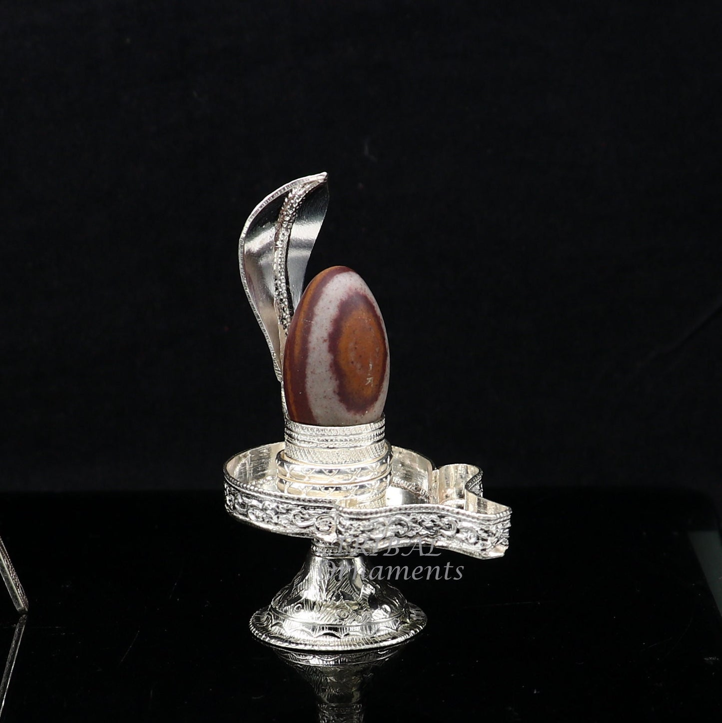 925 Sterling silver Lord Shiva Lingam stand/ Jalheri, use for put/hold Shiva Lingam handmade puja article su966 - TRIBAL ORNAMENTS
