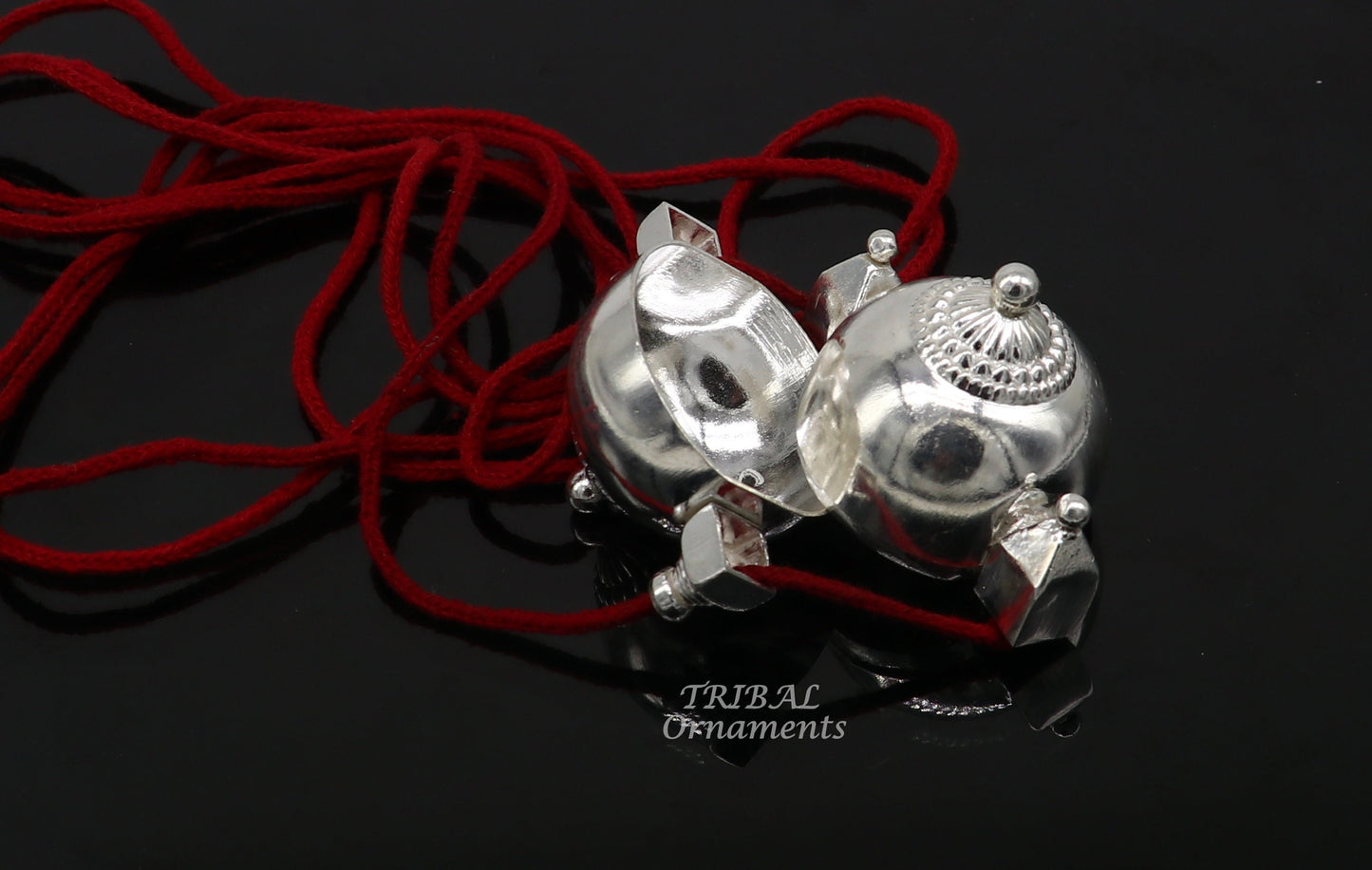 Sterling silver handmade lord shiva amazing lingam box container box pendant jewelry for belly dance nsp111 - TRIBAL ORNAMENTS