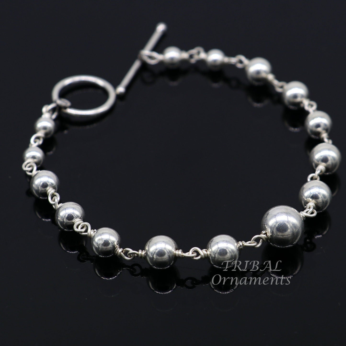 925 sterling silver beaded customized bracelet, best gifting stylish beaded bracelet, unisex personalized belly dance jewelry sbr412 - TRIBAL ORNAMENTS
