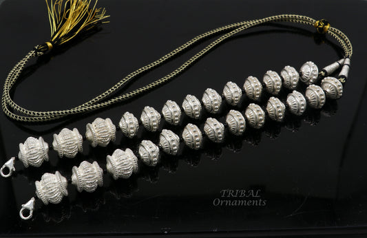 925 sterling silver handmade vintage style beaded adjustable necklace string for pendant or Mangalsutra customized ethnic jewelry set500 - TRIBAL ORNAMENTS