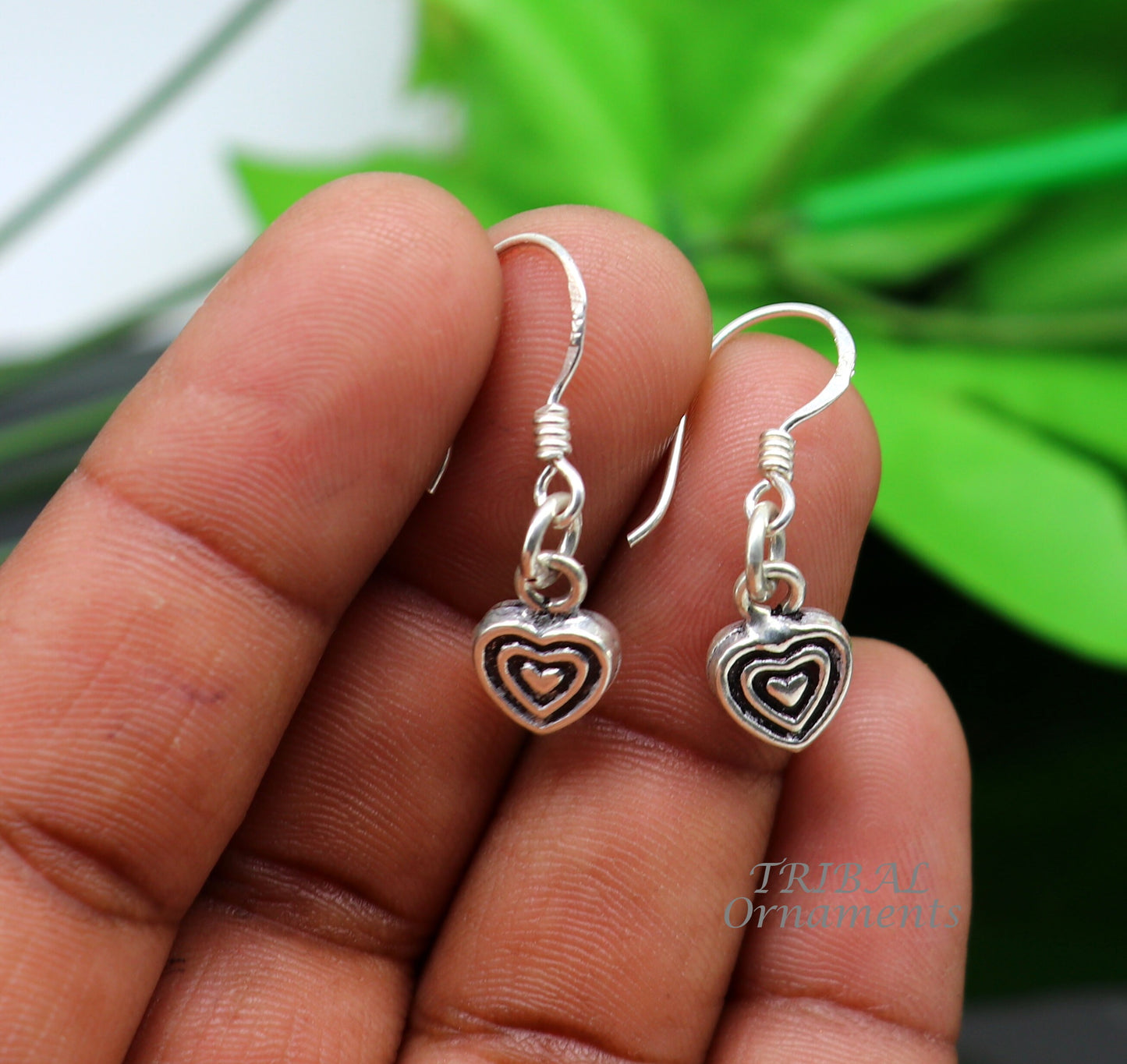 925 sterling silver handmade hook earrings, fabulous hanging pretty bells drop dangle earrings tribal ethnic jewelry from India s1089 - TRIBAL ORNAMENTS
