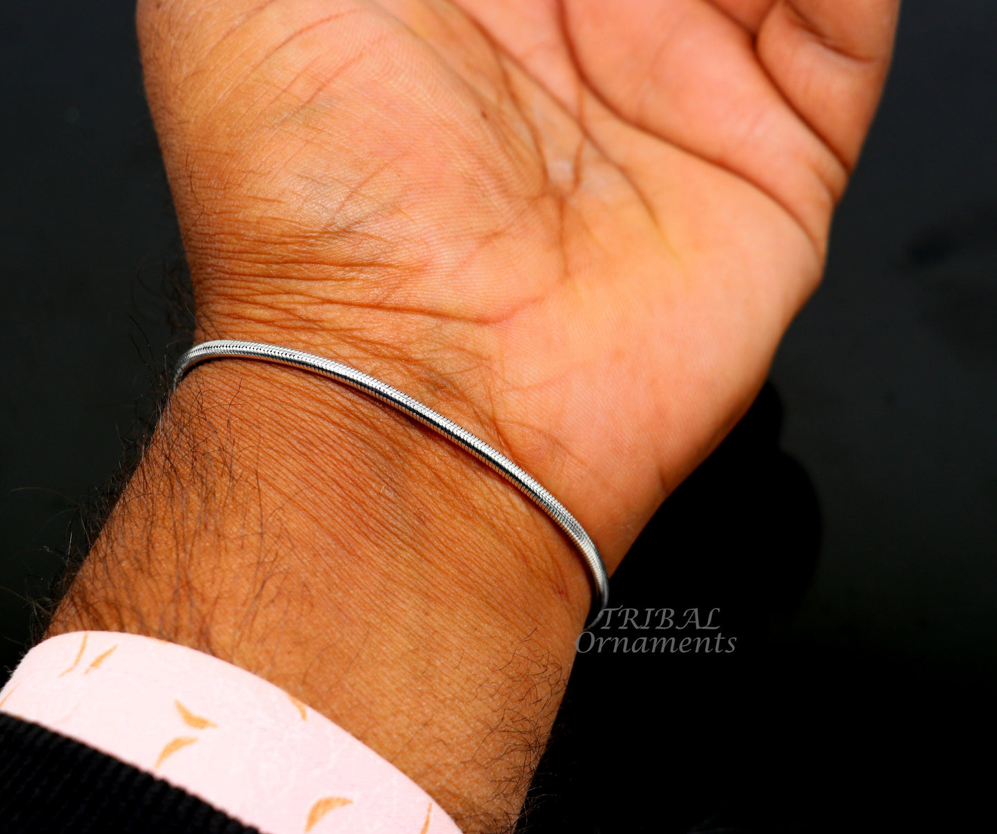 2mm 925 sterling silver handmade amazing snake chain flexible unisex bracelet vintage style jewelry from Rajasthan india sbr414 - TRIBAL ORNAMENTS