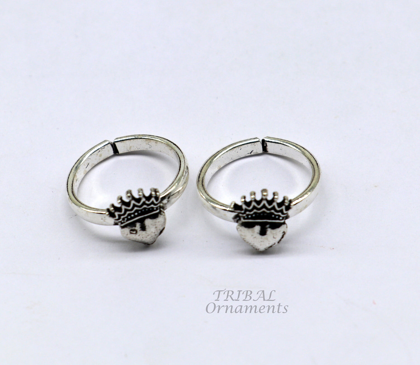 925 sterling silver handmade fabulous heart design toe ring band tribal belly dance vintage style ethnic tribal brides jewelry ytr65 - TRIBAL ORNAMENTS