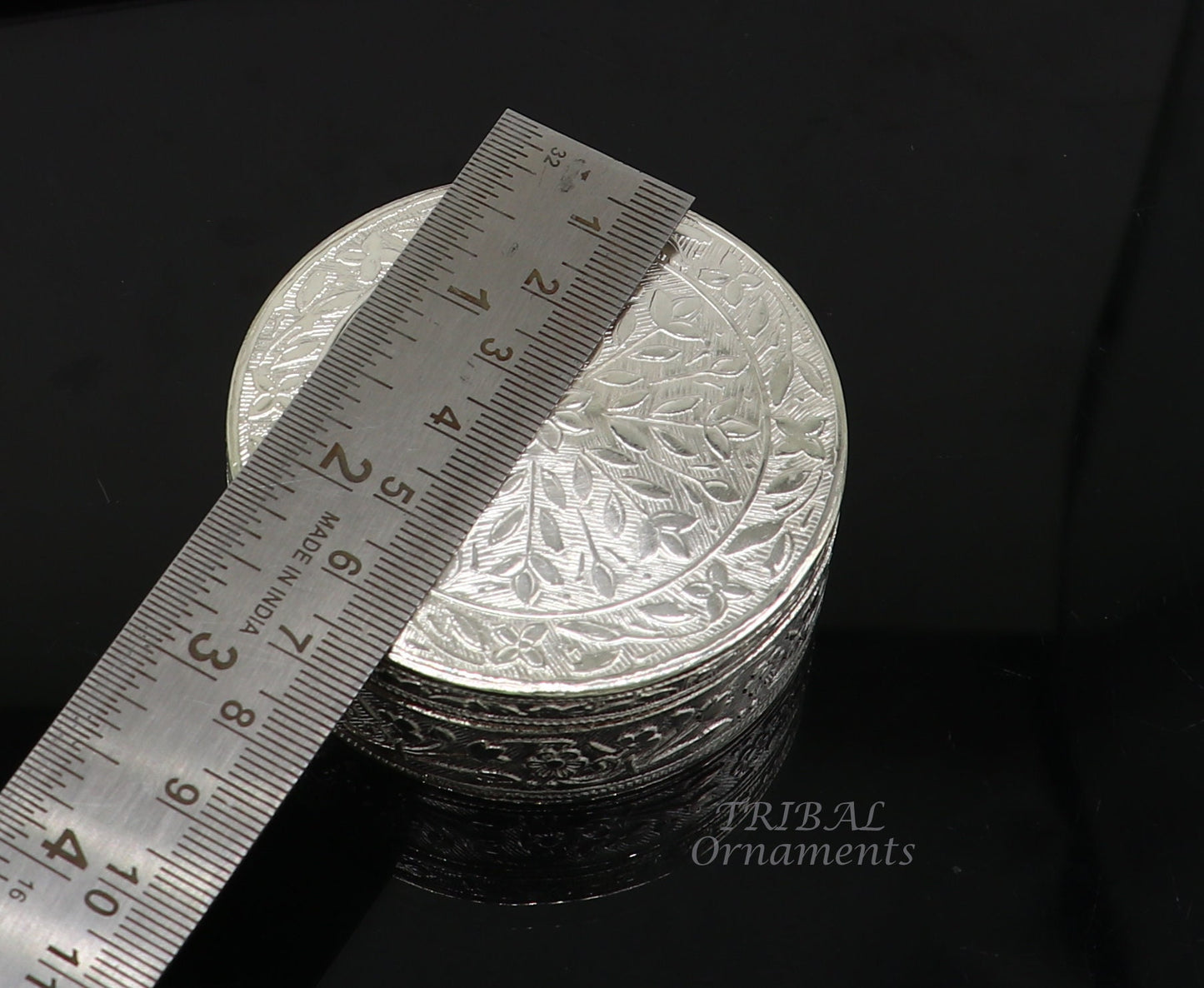 2.5" Vintage antique design 925 silver handmade trinket box, brides powder box or dry fruit box for royal luxury gifting ideas stb406 - TRIBAL ORNAMENTS