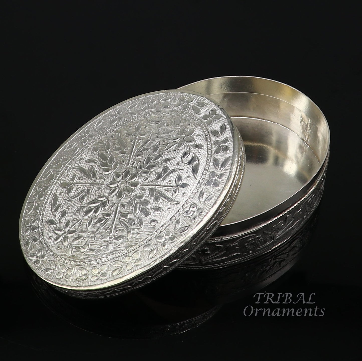 925 silver handmade oval shape trinket box brides jewelry box or dry fruit box candy box luxury gifting ideas or unique collection stb409 - TRIBAL ORNAMENTS