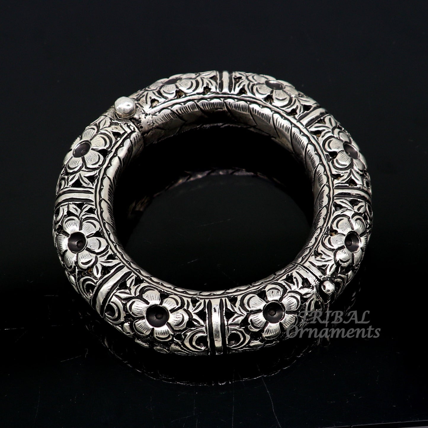925 sterling silver handmade chitai work bangle bracelet kada unisex customized gifting men's kada jewelry nsk568 - TRIBAL ORNAMENTS
