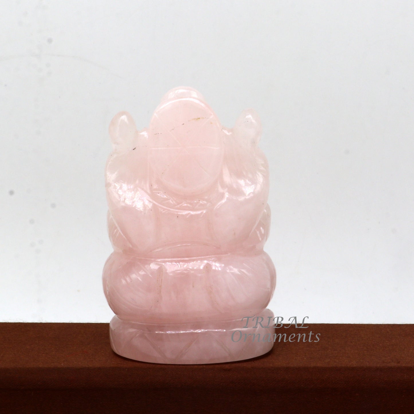 Idol Ganesha handcrafted Natural rose quartz stone statue figurine, home temple God Ganesha stone sculpture for wealth and prosperity stna05 - TRIBAL ORNAMENTS