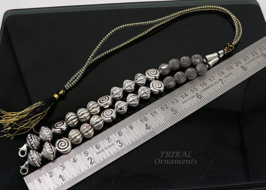 925 sterling silver handmade vintage style beaded adjustable necklace string for pendant or Mangalsutra customized ethnic jewelry set499 - TRIBAL ORNAMENTS