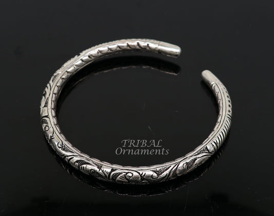 925 sterling silver Vintage antique design handmade gorgeous oxidized foot kada ankle bracelet tribal ethnic silver jewelry nsfk71 - TRIBAL ORNAMENTS