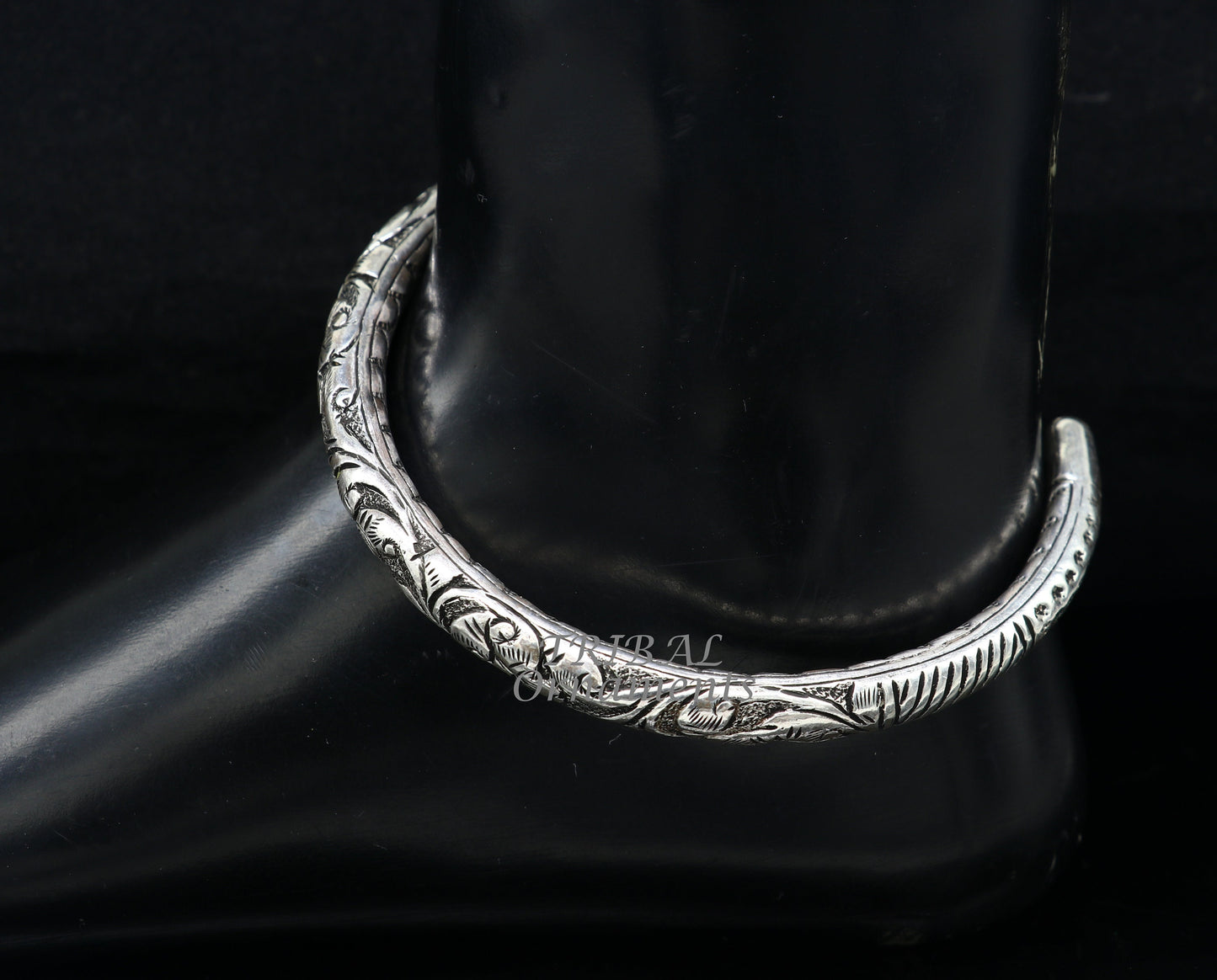 925 sterling silver Vintage antique design handmade gorgeous oxidized foot kada ankle bracelet tribal ethnic silver jewelry nsfk71 - TRIBAL ORNAMENTS