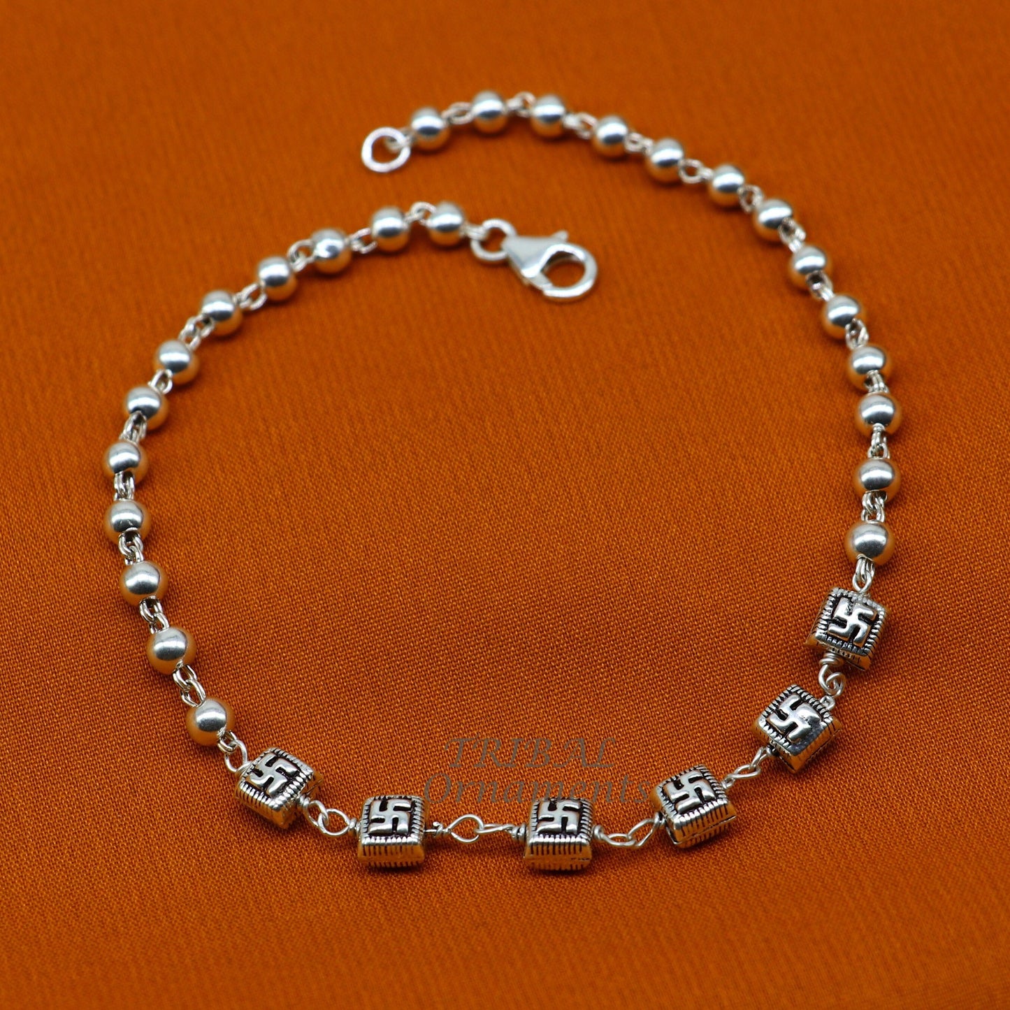 925 sterling silver beaded customized bracelet, best gifting stylish beaded bracelet, unisex personalized belly dance jewelry sbr413 - TRIBAL ORNAMENTS