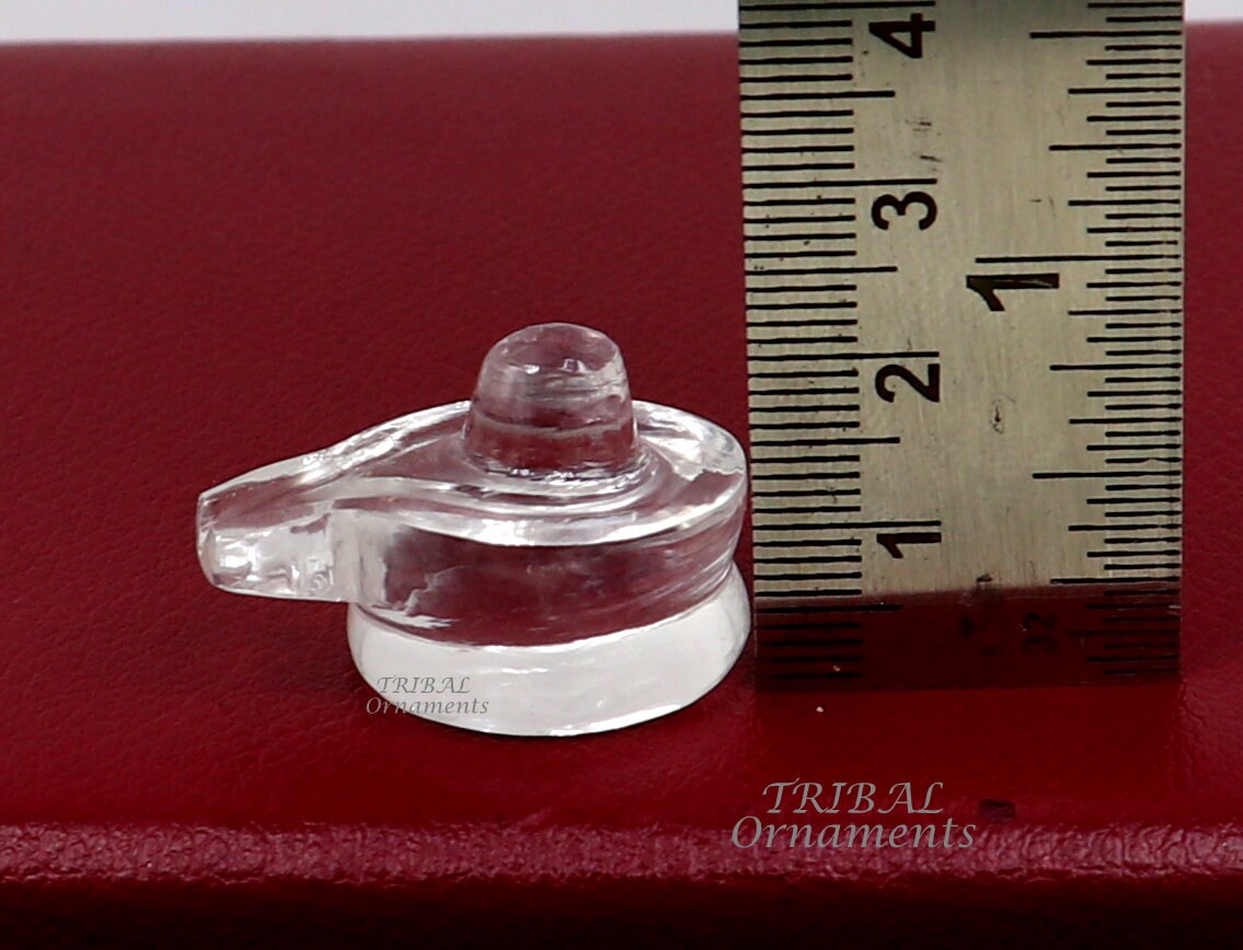 Natural sphatik crystal stone divine lor shiva lingam statue, amazing sphatik lingam puja article for wealth and prosperity stna18 - TRIBAL ORNAMENTS