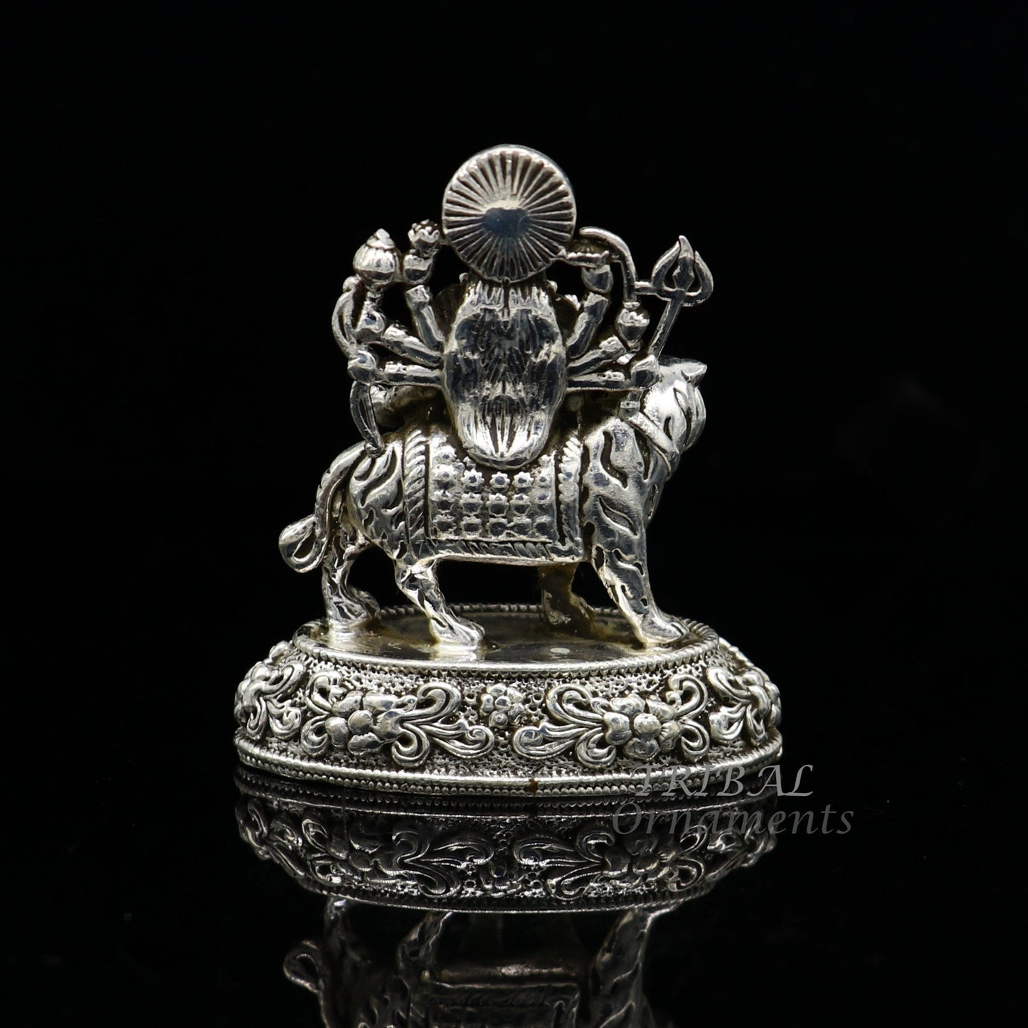 925 Sterling silver Goddess durga/bhawani maa, Pooja Articles statue, handcrafted decorative statue sculpture amazing gifting Art593 - TRIBAL ORNAMENTS