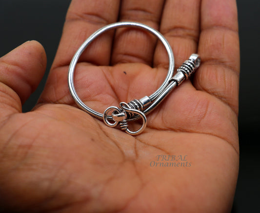 2mm 925 sterling silver handmade amazing snake chain flexible unisex bracelet vintage style jewelry from Rajasthan india sbr414 - TRIBAL ORNAMENTS