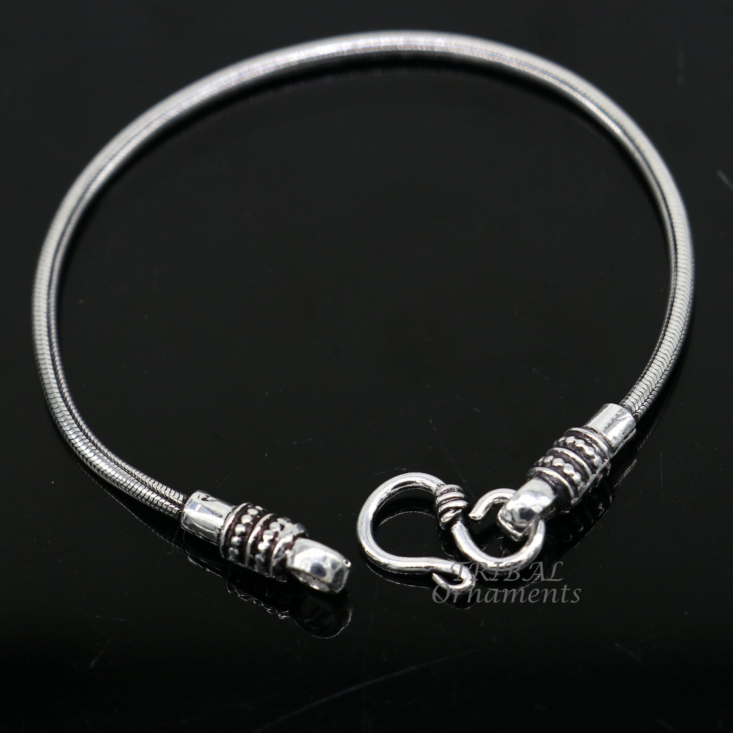 2mm 925 sterling silver handmade amazing snake chain flexible unisex bracelet vintage style jewelry from Rajasthan india sbr414 - TRIBAL ORNAMENTS