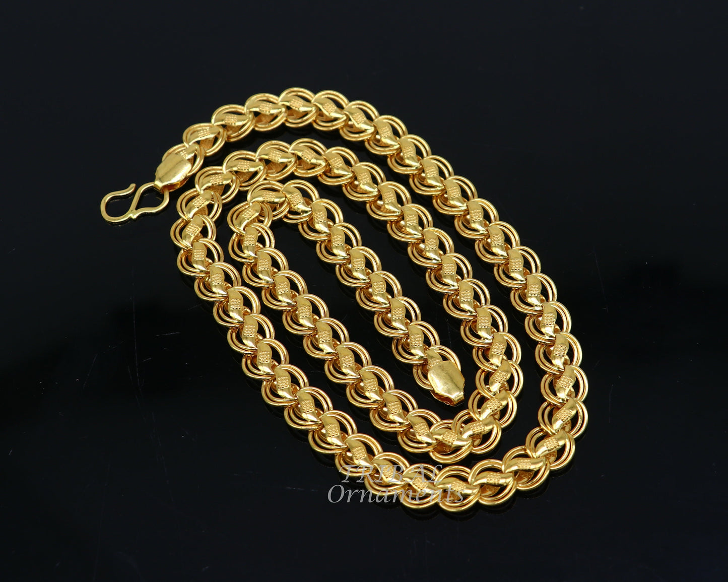 22kt yellow gold customized stylish stunning lotus chain, all sizes gifting necklace, new fancy stylish bracelet men's jewelry CH574 - TRIBAL ORNAMENTS