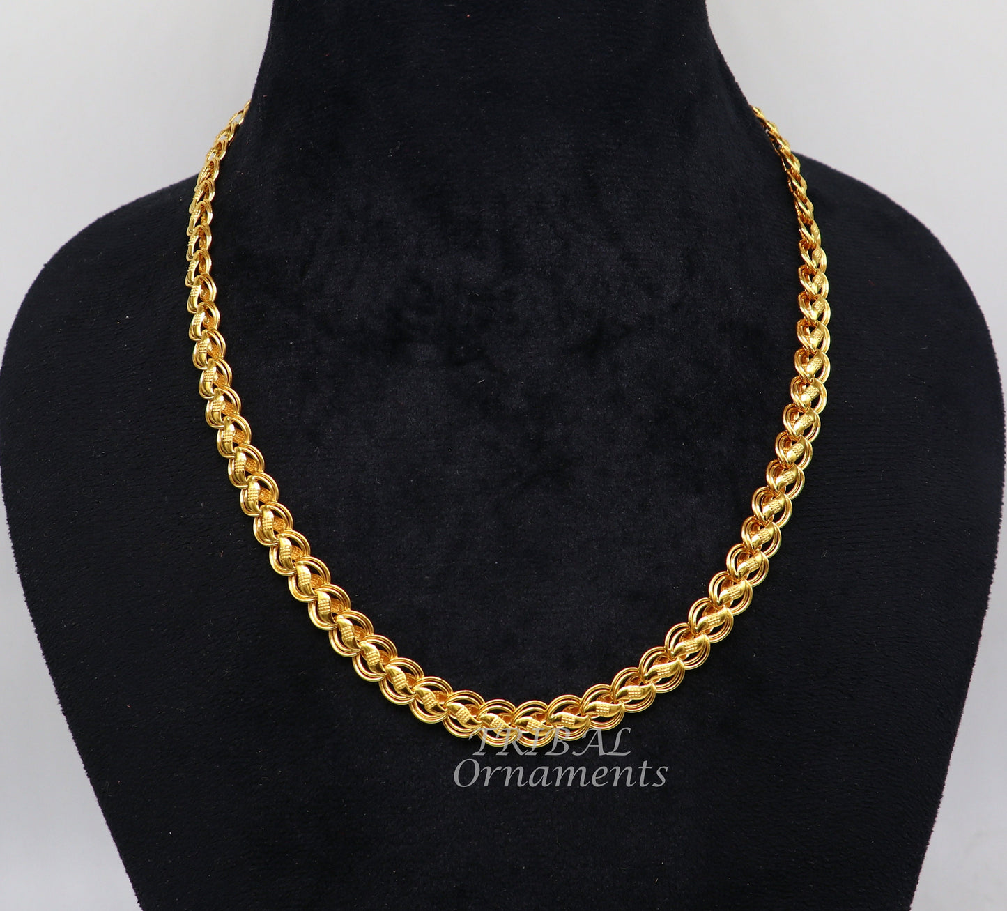 22kt yellow gold customized stylish stunning lotus chain, all sizes gifting necklace, new fancy stylish bracelet men's jewelry CH574 - TRIBAL ORNAMENTS