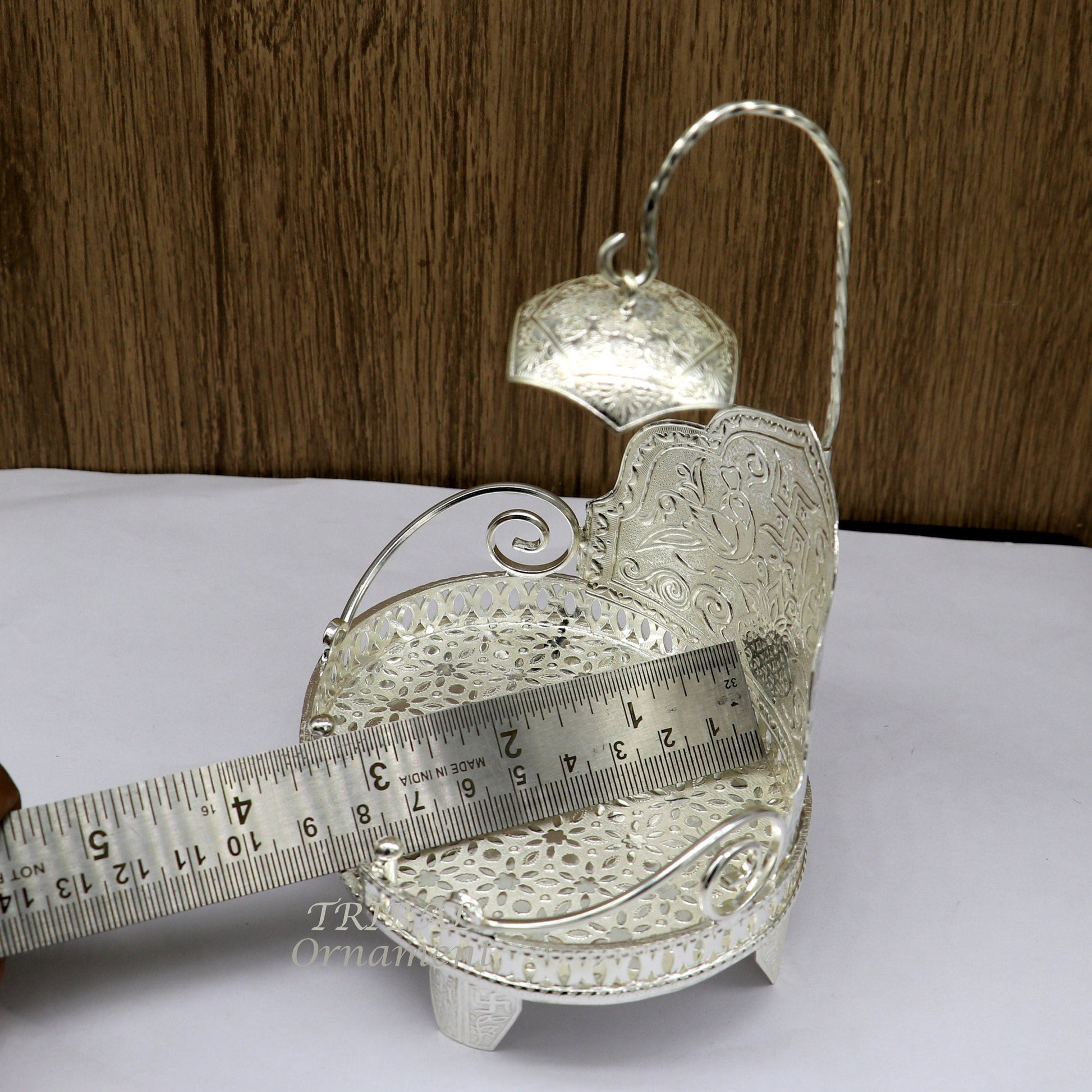 925 pure sterling silver Singhasan, divine silver throne, god statue's stand chair Singhasan, temple art puja Aasan chouki article su981 - TRIBAL ORNAMENTS