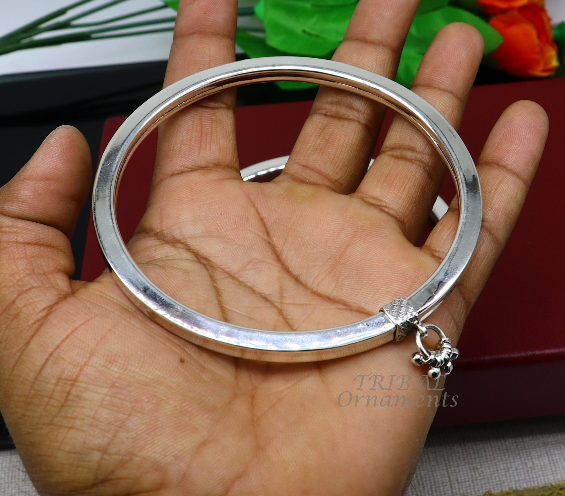 925 sterling silver handmade vintage ethnic design customized foot ankle kada bracelet with hanging drops best belly dance jewelry nsfk76 - TRIBAL ORNAMENTS