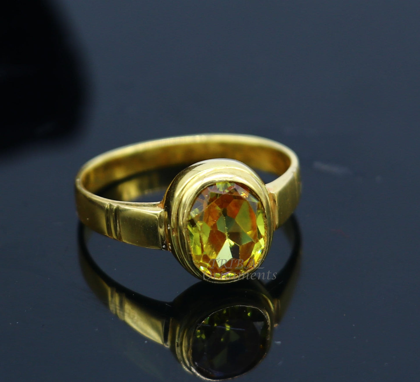 22karat yellow gold handmade real genuine yellow citrine stone ring, gorgeous unisex personalized ring, Astro ring astrological ring ring41 - TRIBAL ORNAMENTS