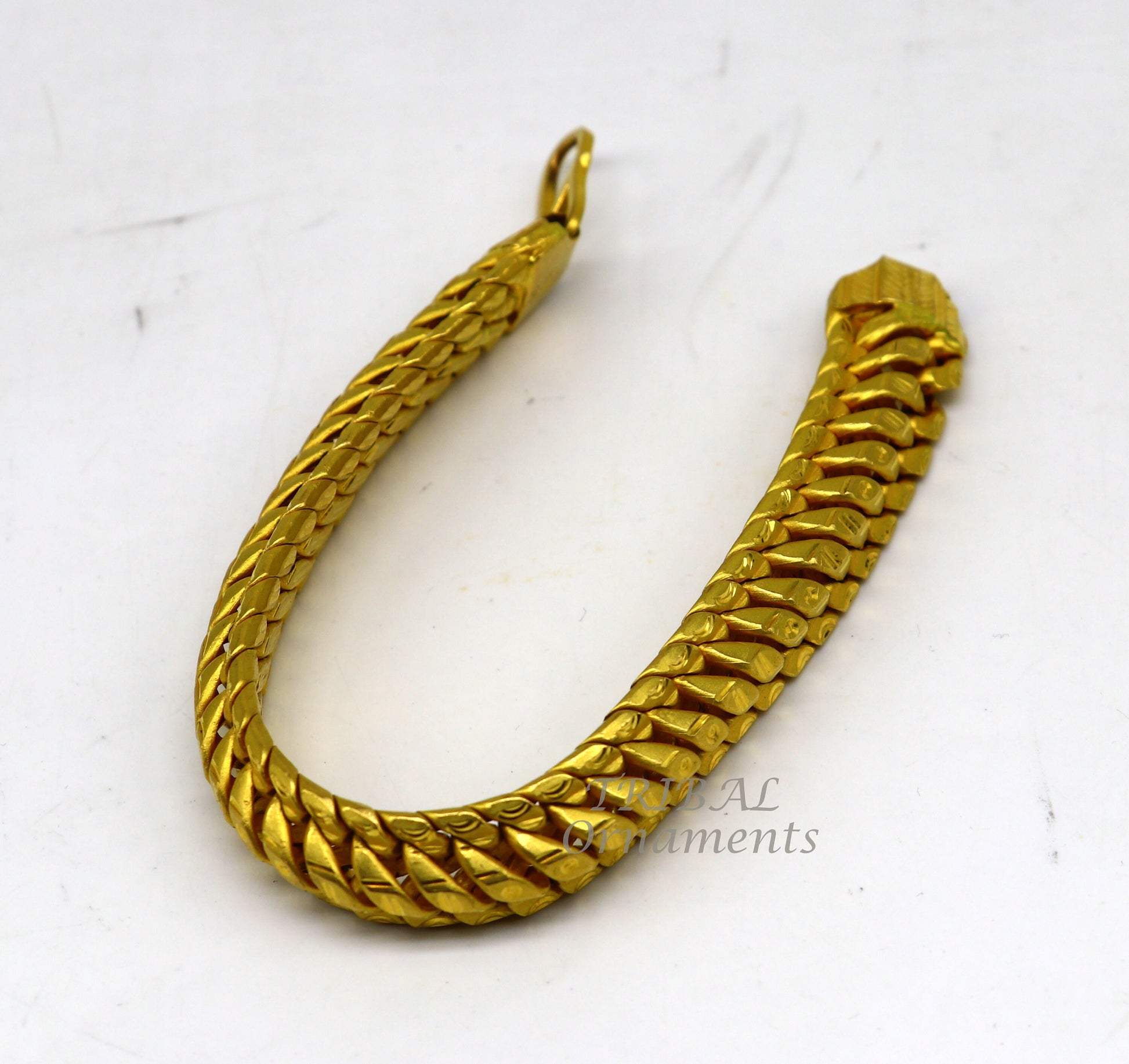 22kt yellow gold customized heavy men's bracelet, all sizes gifting bracelet, new fancy stylish bracelet men's wedding gift jewelry gbr40 - TRIBAL ORNAMENTS