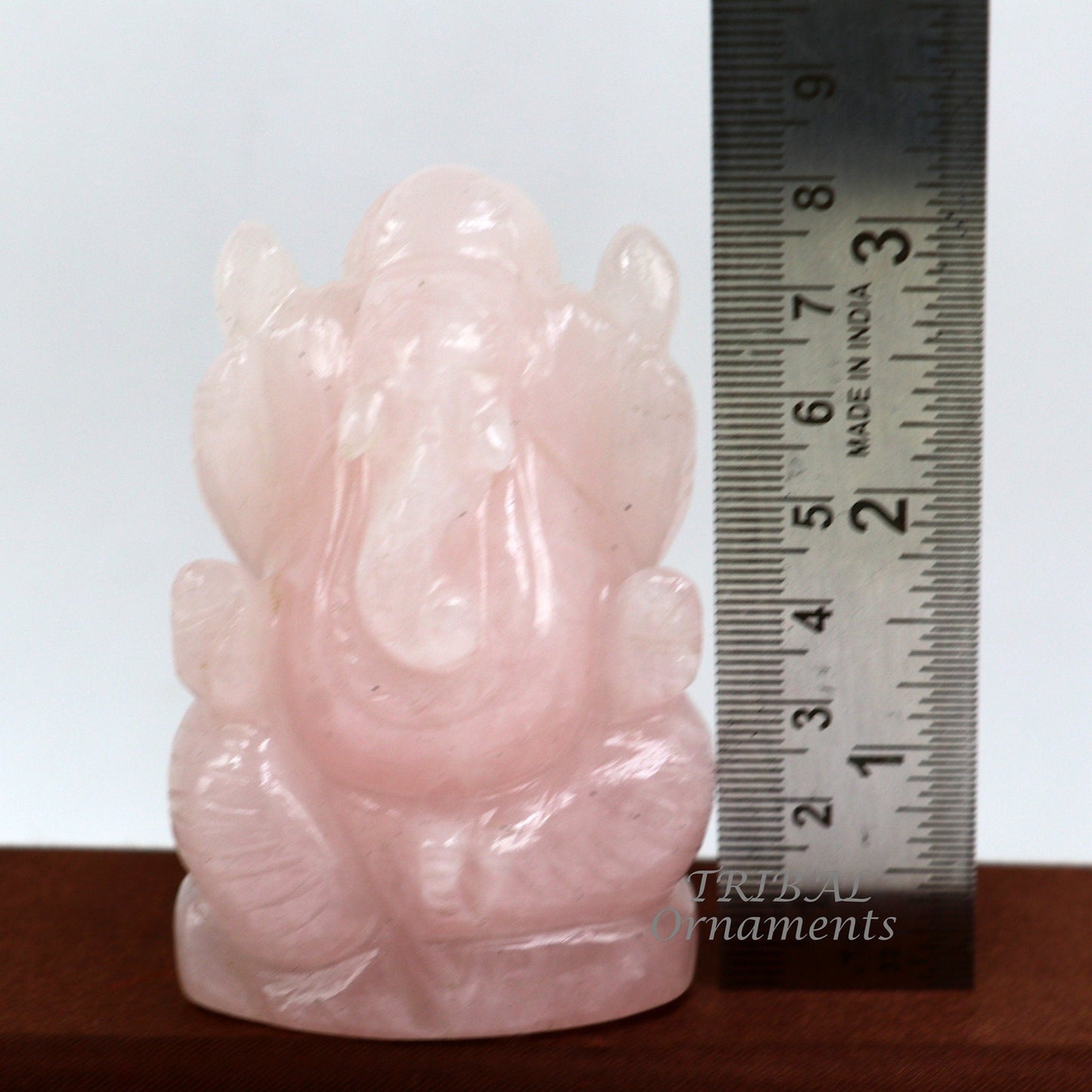 Idol Ganesha handcrafted Natural rose quartz stone statue figurine, home temple God Ganesha stone sculpture for wealth and prosperity stna05 - TRIBAL ORNAMENTS