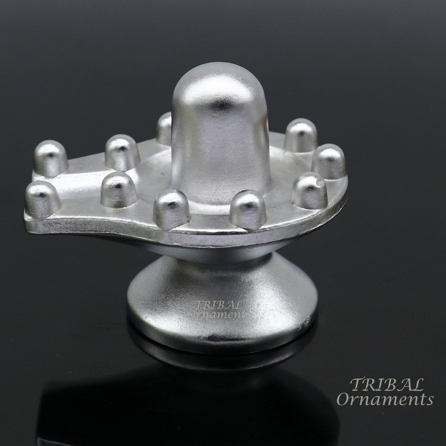 1.8" solid mercury god Shiva lingam statue 12 JYOTIRLINGA Parad Shiva lingam Sculpture for puja home best way for wealth and prosperity MA02 - TRIBAL ORNAMENTS
