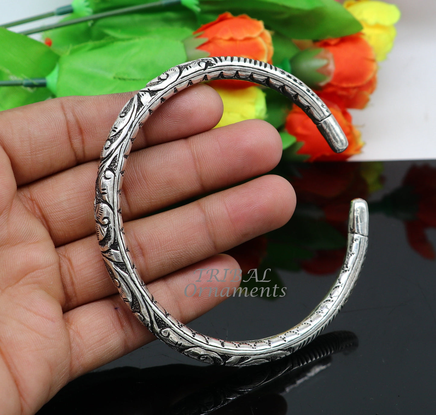 925 sterling silver Vintage antique design handmade gorgeous oxidized foot kada ankle bracelet tribal ethnic silver jewelry nsfk71 - TRIBAL ORNAMENTS