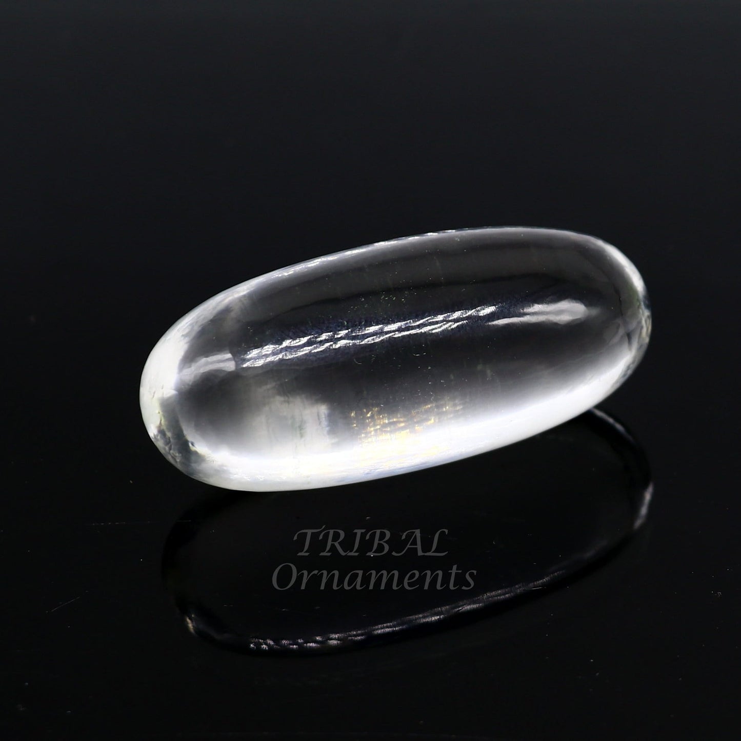 Natural sphatik crystal stone divine lor shiva lingam statue, amazing sphatik lingam puja article for wealth and prosperity stna23 - TRIBAL ORNAMENTS