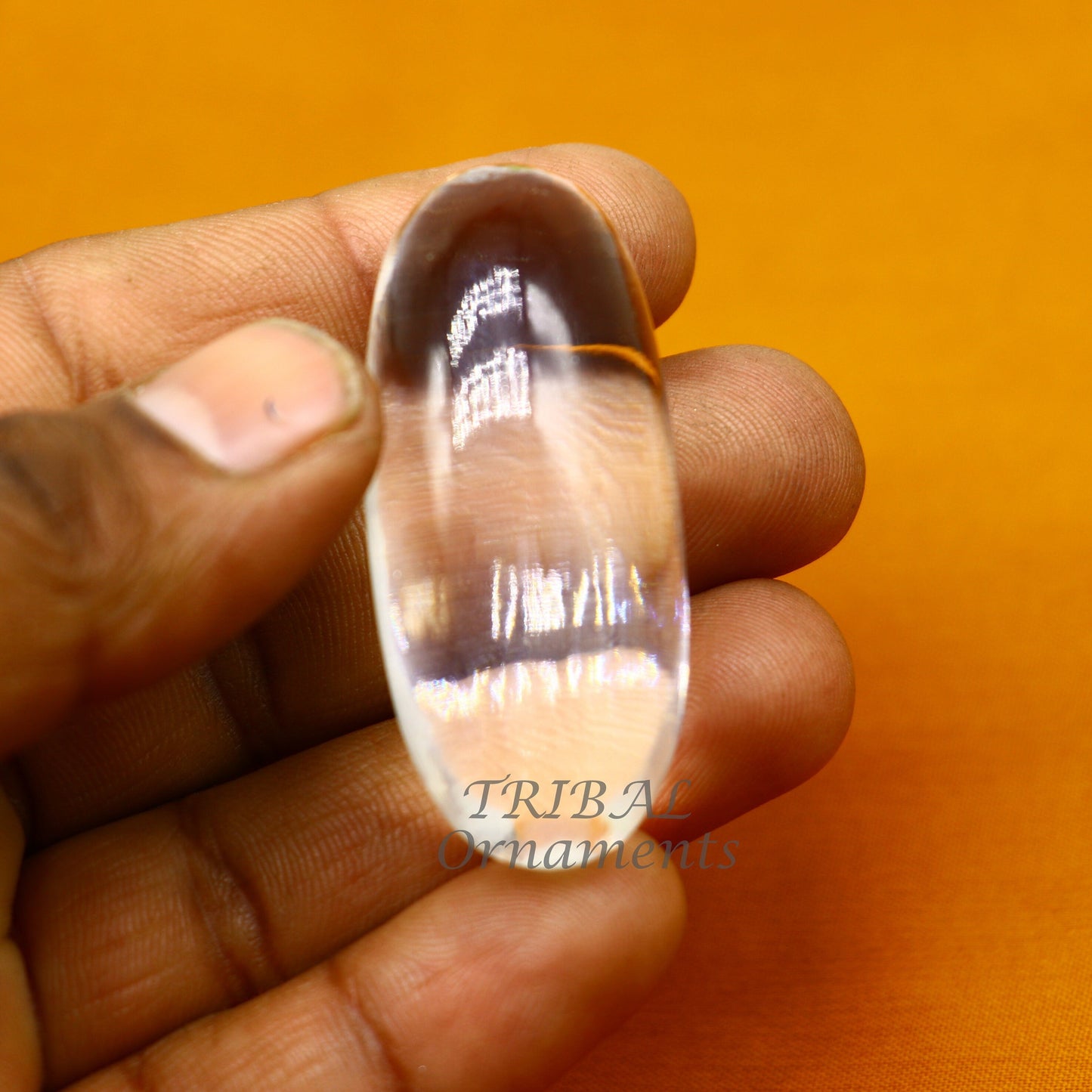 Natural sphatik crystal stone divine lor shiva lingam statue, amazing sphatik lingam puja article for wealth and prosperity stna23 - TRIBAL ORNAMENTS