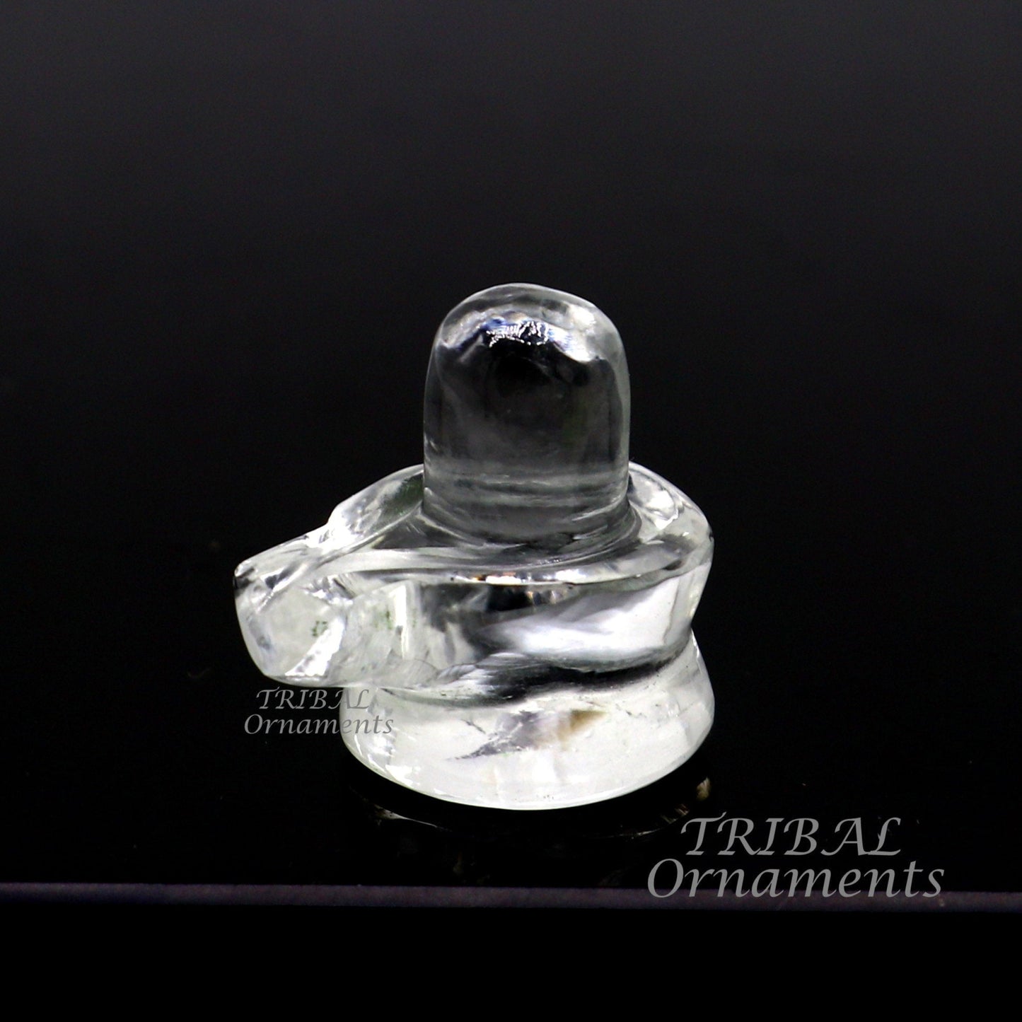 Natural sphatik crystal stone divine lor shiva lingam statue, amazing sphatik lingam puja article for wealth and prosperity stna16 - TRIBAL ORNAMENTS